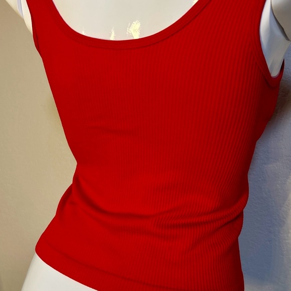 Suzette Collection Soft Waffle Red Tank Top size S/M - Picture 7 of 9